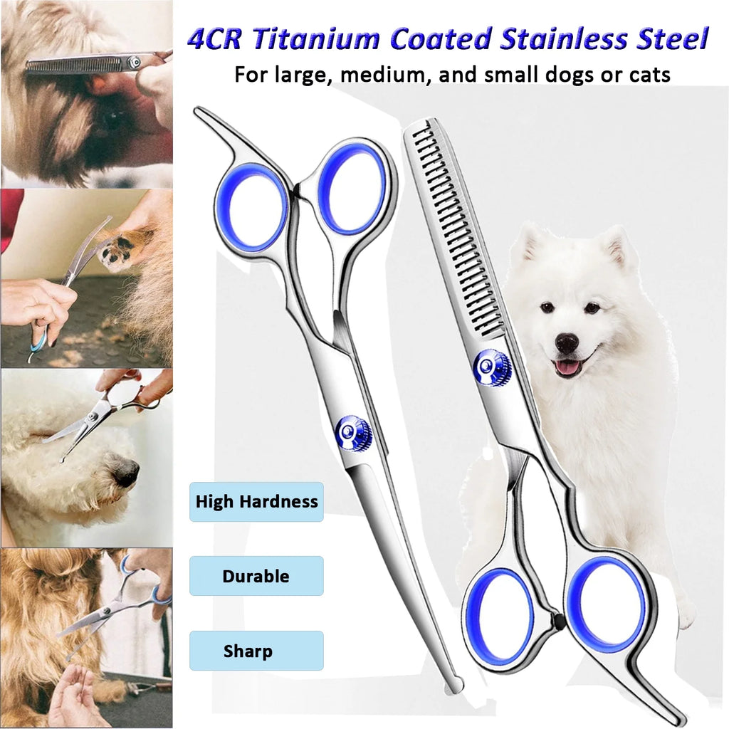 5 Pack Dog Grooming Scissors Set, Best Combo Dog Cat Grooming Kit, Professional