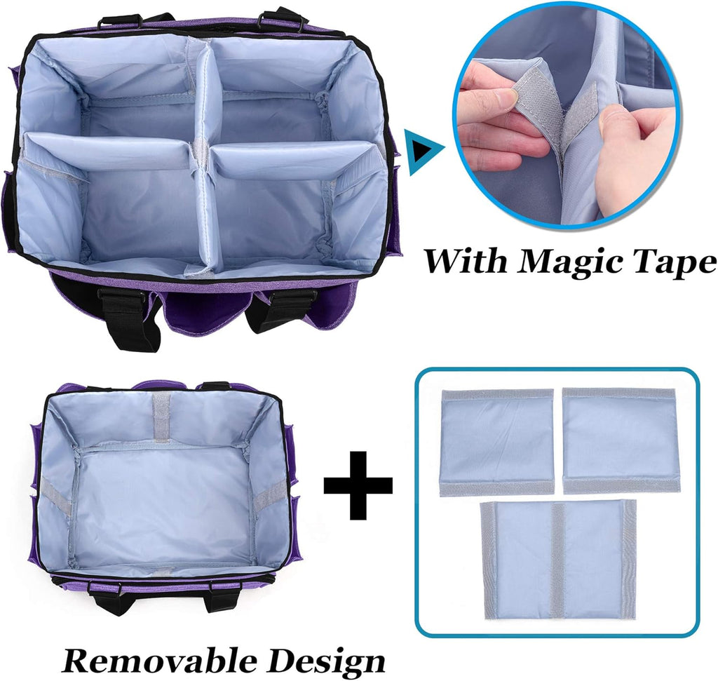 Dog Grooming Tote Bag, Cat Grooming Tools Organizer for Pets Grooming Kit, Purple