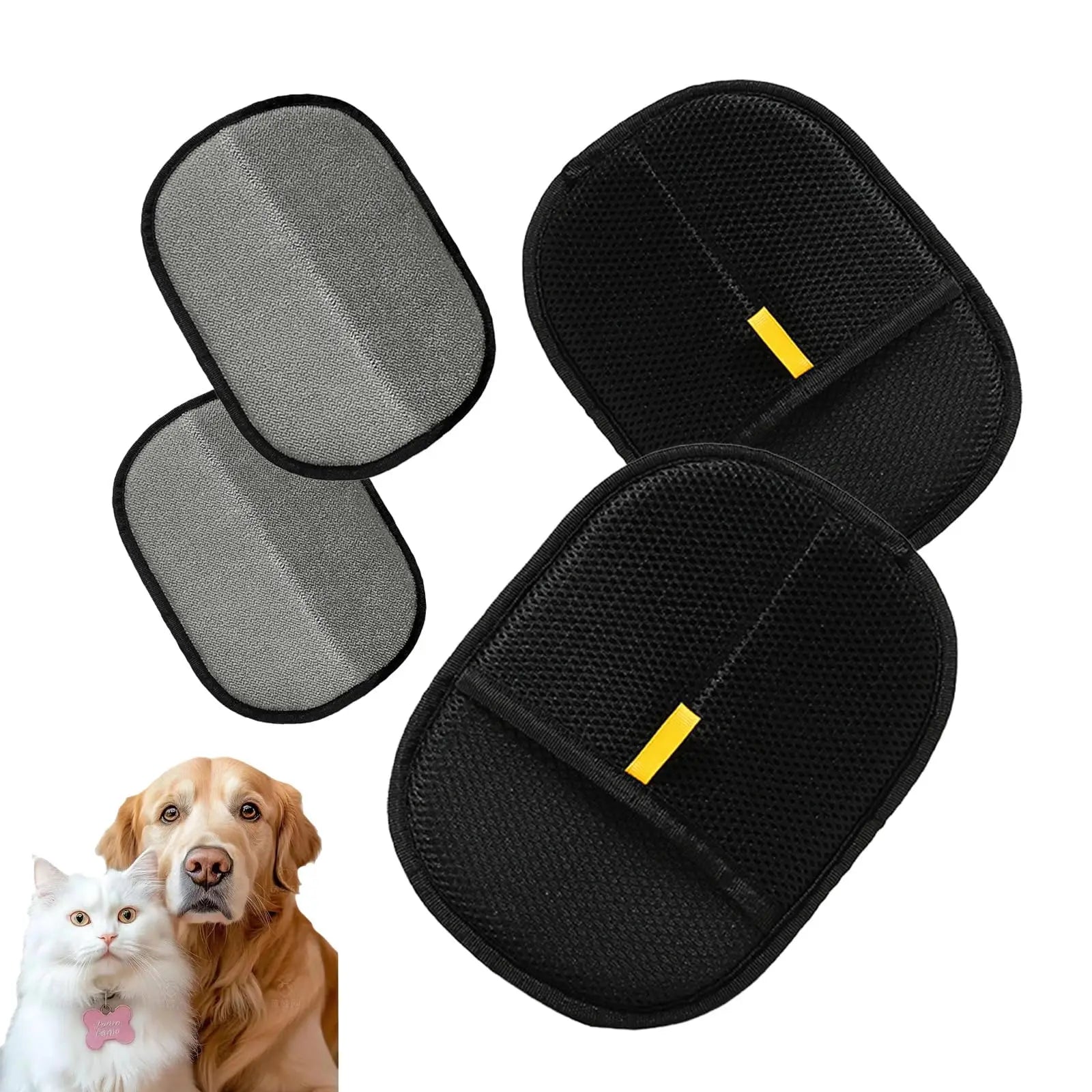 Pet Hair Remover Brushing Gloves – Remove Fur from Clothing, Furniture, Car Seats, Bedding & Upholstery Lint Hair Grooming Tool