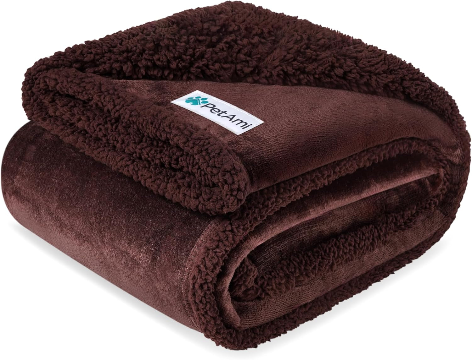 Waterproof Dog Blanket for Couch, Extra Large 80X60, Pee Proof Sherpa Fleece Reversible Pet Throw, Furniture Protector for Bed Sofa Crate Kennel, Soft Washable Cover for Dog Cat, Brown Sherpa
