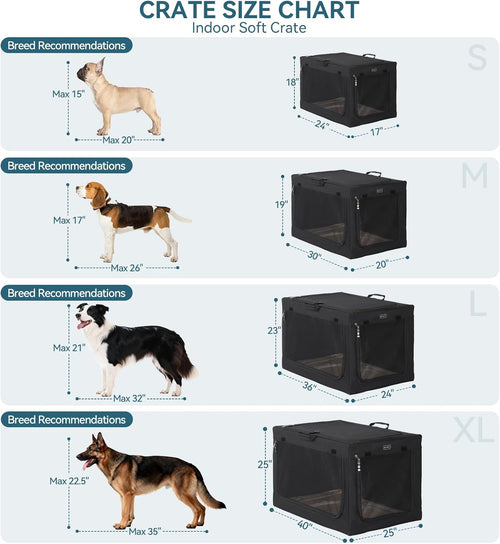 24 Inch Portable Dog Crate with Soft Travel Design