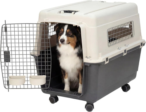 31.5 Inch Airline Dog Kennel with Removable Wheels
